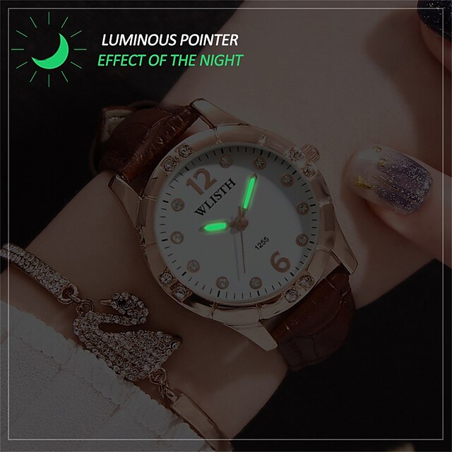  Women Quartz Watch Minimalist Sports Business Wristwatch Luminous Waterproof Leather Watch