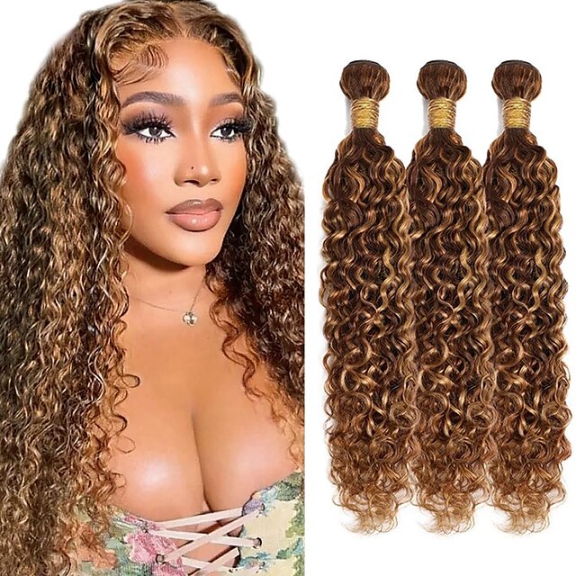 Water Wave Bundle Ombre Human Hair Bundle A Brazilian Virgin Blonde