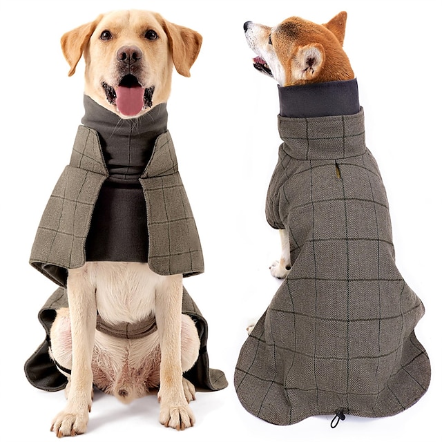 lämmin koiran takki tuulenpitävä koirapuku brittityylinen koiran takki koiran talvitakki korkealla kauluksella ison koiran vaatteet paksunnettu koiran takki kylmän sään takit pienille keskikokoisille
