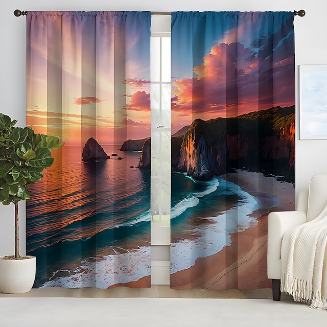  2 paneler gardin gardiner blendingsgardin for stue soverom kjøkken vindu behandlinger termisk isolert rommørking