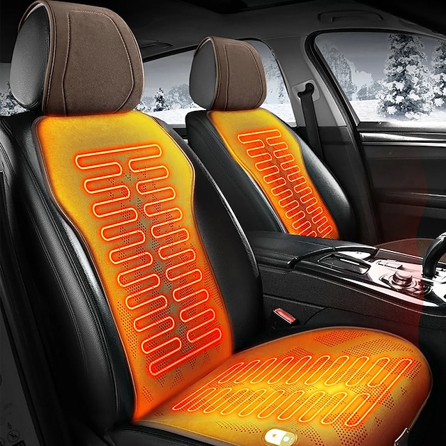  Автомобильная массажная подушка для сиденья с подогревом для всех автомобилей, автомобильный коврик с регулируемой температурой, мощный согревающий коврик