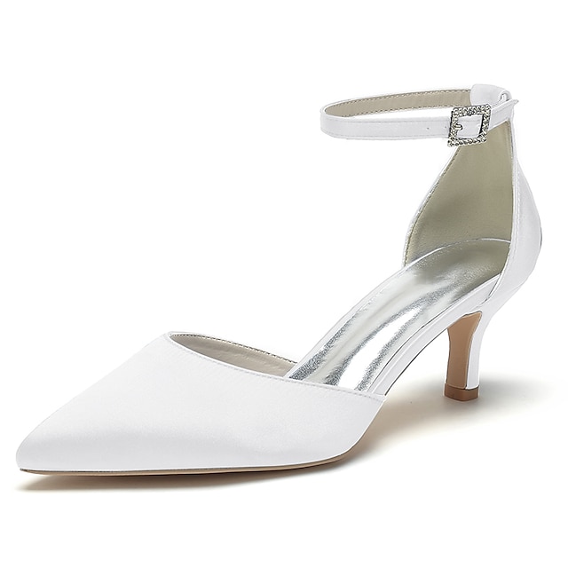  dámské svatební boty lodičky sexy minimalismus boty pro nevěstu pro družičky stříbrné víno černá špičatá saténová přezka dutý kužel boty na podpatku valentýnské dárky párty