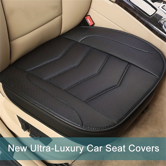  Luxury Car Seat Protection Single Seat Fully Surrounded Breathable PU Leather Car Seat Cover For Most Sedan SUV Universal All Seasons