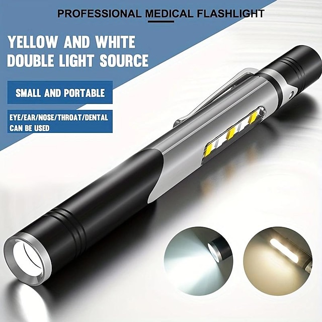  MINI Medical Penlight Type-c USB Charging Built-in Battery Medical Flashlight Portable Medical Pen Lamp XPG LED