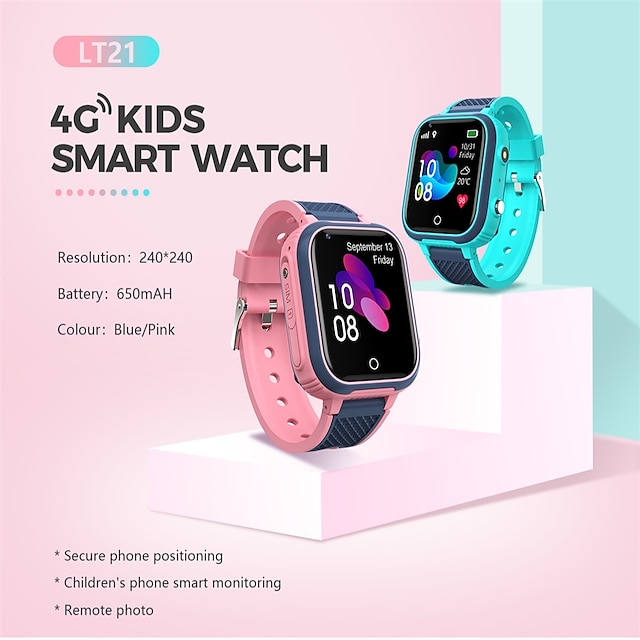  Lt21 4G Smartwatch für Kinder, GPS, WLAN, Videoanruf, SOS, IP67, wasserdicht, Kinder-Smartwatch, Kamera, Monitor, Tracker, Standort, Telefonuhr