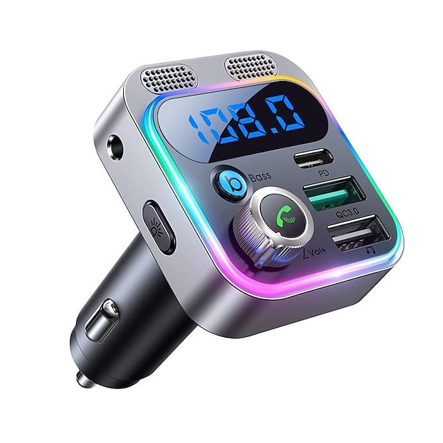  Starfire Dual-USB-Autoladegerät-Adapter Bluetooth 5.3 Auto-FM-Transmitter Auto-Audio-MP3-Player Freisprecheinrichtung Auto-Bluetooth-Kit-Adapter