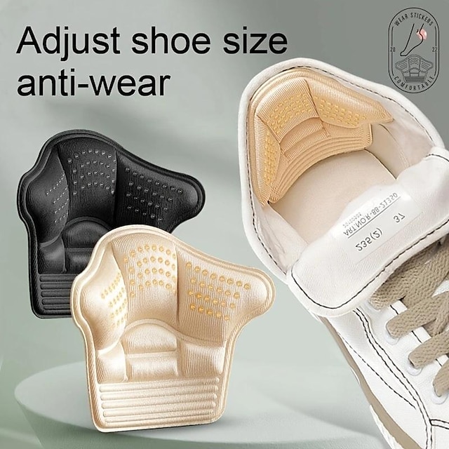  1 Paar Fersenaufkleber Anti-Drop-Ferse, Fußsport-Einlegesohlen-Fersenaufkleber, halbgroßes Polster für große Schuhe, verstellbare Schuhpolster