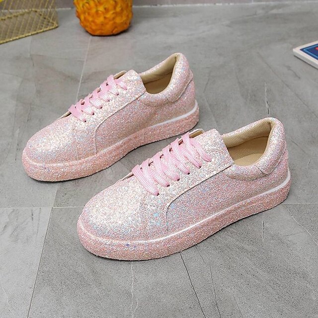 Women's Sparkly Glitter Sneakers – Comfortable Fashion Trainers for ...