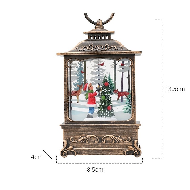 Christmas Musical Snow Globe Lantern With 6 Hour Timer, 11.2 Inch USB ...