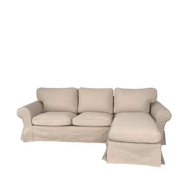 Cotton Ektorp Chair Cover with Cushion Cover and T Backrest Cover, 2