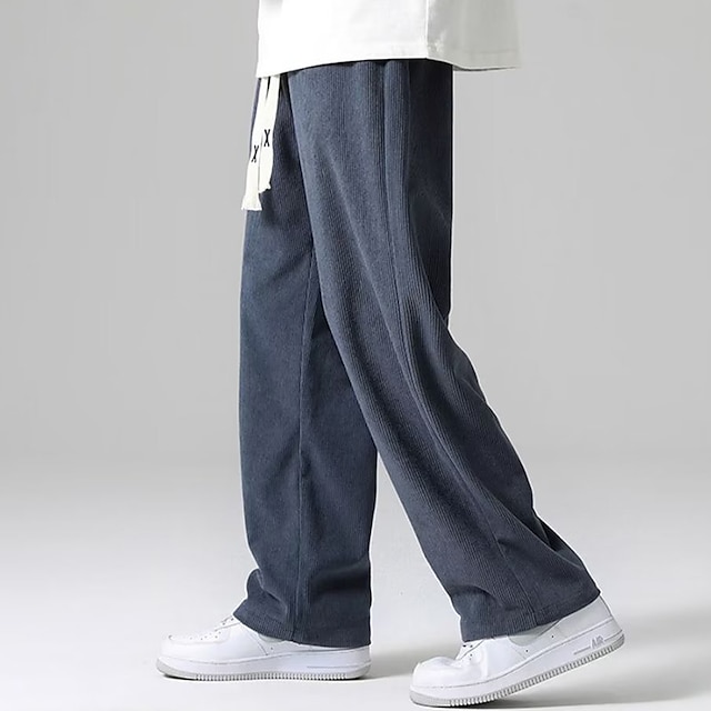 Men's Sweatpants Corduroy Pants Straight Leg Sweatpants Pocket ...