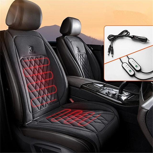 Husa de scaun auto încălzită 12/24V încălzitor de scaun auto universal încălzire rapidă în 30 de secunde pernă pentru iarnă perne pentru spate încălzite