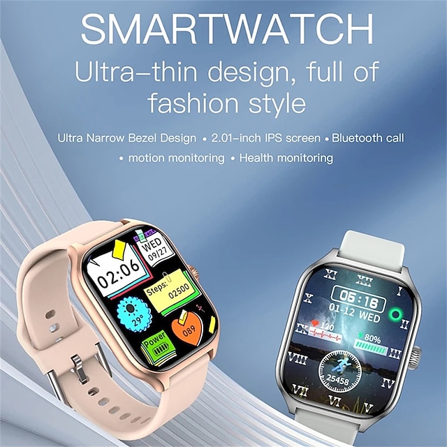  696 H16 Chytré hodinky 2.01 inch Inteligentní hodinky Bluetooth Krokoměr Záznamník hovorů Sledování aktivity Kompatibilní s Android iOS Dámské Muži Dlouhá životnost na nabití Hands free hovory