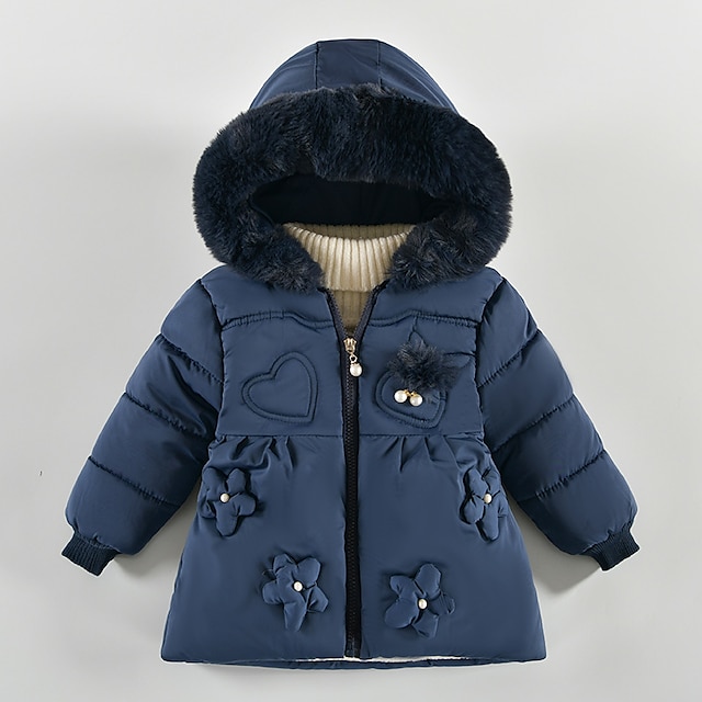  Baby Mädchen Hoodie Jacke Pufferjacke für Kinder Aktiv Zip Schulanfang Mantel Oberbekleidung 3-7 Jahre Frühling Hellblau Rosa Marineblau