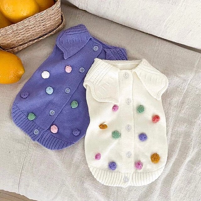 Dog Cat Sweater Jumper Cute Casual Winter Breathable Soft Washable Comfortable Outdoor Casual Daily Dog Clothing for Bichon Frise Pomeranian Baby Pet Papillon Small3