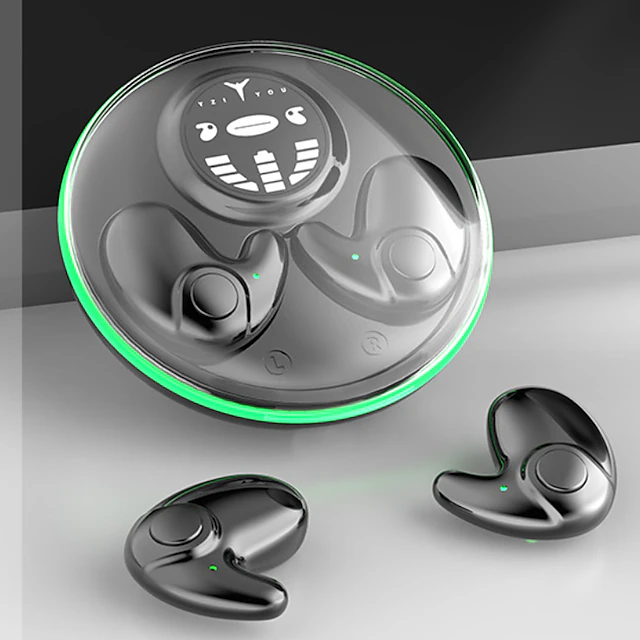 Wireless Stereo Sleep Headphones Mini in-Ear Noise Cancelling Earbuds Bone Conduction Bluetooth Music Headset with Charging Box 9