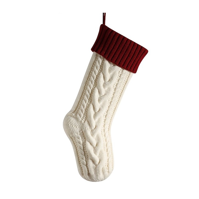Kabelgebreide kerstsokken, 18 inch grote open haard hangende kousen voor kerstversiering kerstcadeau