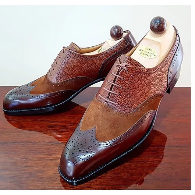  Miesten Oxford-kengät Bullock kengät Kävely Vapaa-aika Päivittäin PU Mukava Nilkkurit Loaferit Musta Ruskea Kevät Syksy