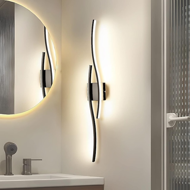  Applique murale led en silicone, 3000-6000k, variable, applicable à la chambre à coucher, au salon, au couloir, à la salle de bains, ac 110v, ac 220v