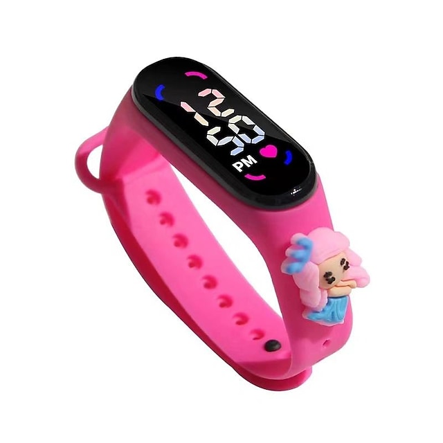 Montre numérique pour enfants, montre princesse de dessin animé, étanche, tactile, bracelet de sport, horloge électronique numérique