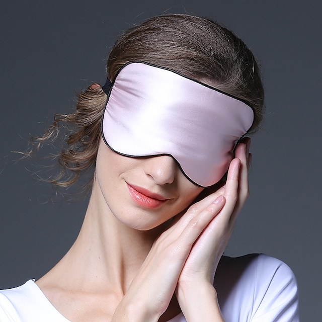  Masque pour les yeux en soie pure 100 % naturelle avec sangle réglable pour dormir, housse de protection double face en soie de mûrier, bloque la lumière et réduit les yeux gonflés.