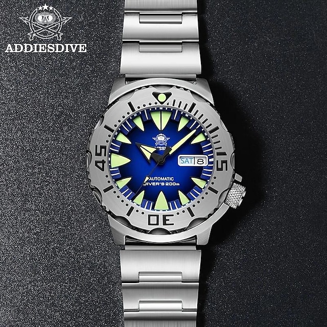  Muži mechanické hodinky Luxus Velký ciferník Sportovní Módní Automatické natahování Svítící Kalendář VODĚODOLNÝ Pásek z nerezové oceli Hodinky