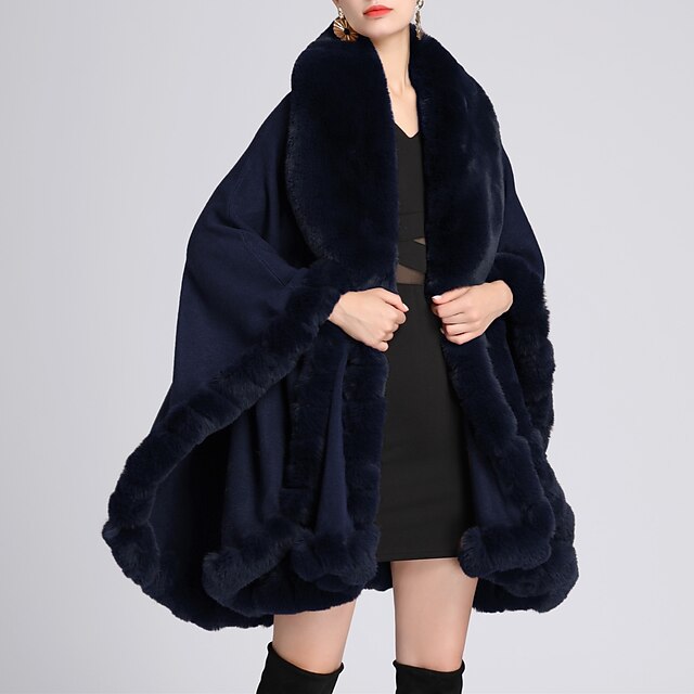 Women's Wrap Pure Keep Warm Long Sleeve Faux Fur Wedding Wraps With Pure colour For Party Evening Fall & Winter main image 1