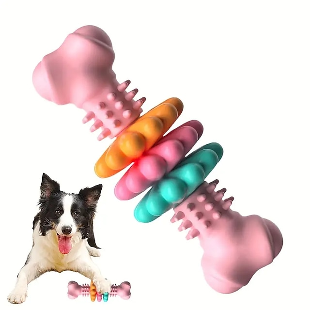  Osso de brinquedo para mastigar cachorro para filhotes com dentição - perfeito para mastigar e treinar o tédio