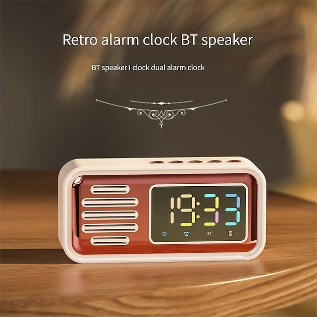  Wireless Retro Clock BT Speaker Bocina Bluetooth Bluetooth Al Aire Libre Sonido estéreo Altavoces inalámbricos Altavoz Para Teléfono Móvil
