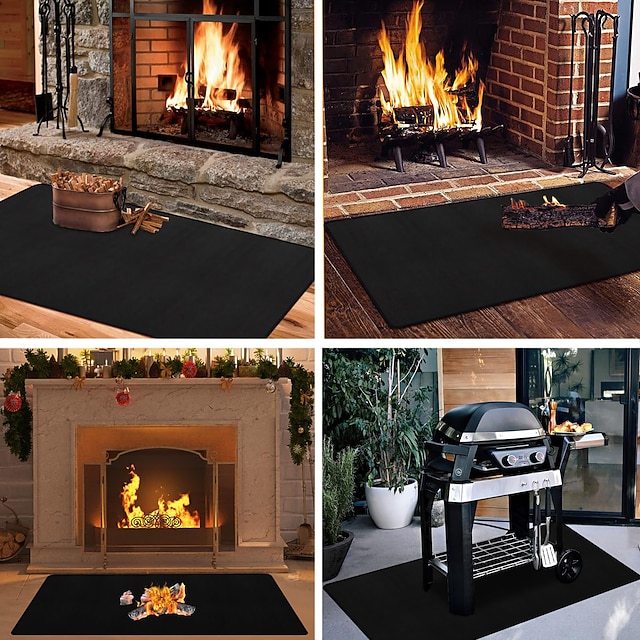 Fireproof Hearth Mats for Fireplaces Fire Resistant Rectangle Fire Pit