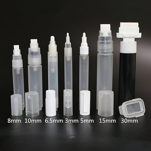  Пластиковый пустой стержень для ручки 3 мм, 5 мм, 6,5 мм, 8 мм, 10 мм, стволы, трубки для ручек для граффити, жидкие меловые маркеры, аксессуары для ручек для рисования