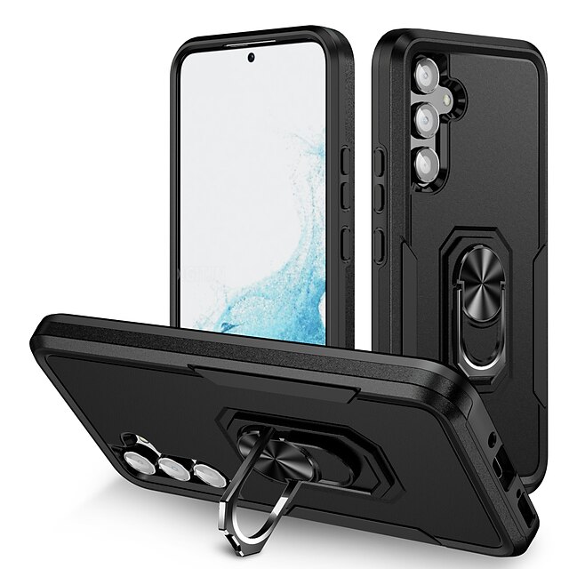  Чехол для Samsung Galaxy S23 Ultra Plus FE A14 A54 военного класса двухслойный противоударный тяжёлый защитный чехол встроенный вращающийся магнитный кольцевой держатель