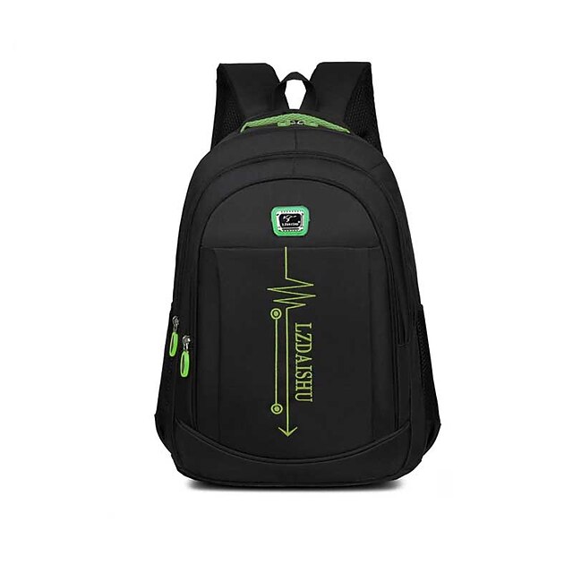 Men's Black School Backpack with Green Accents and USB Port – Lightweight Laptop Bag for Teen Boys, College Students, or Daily Commut2