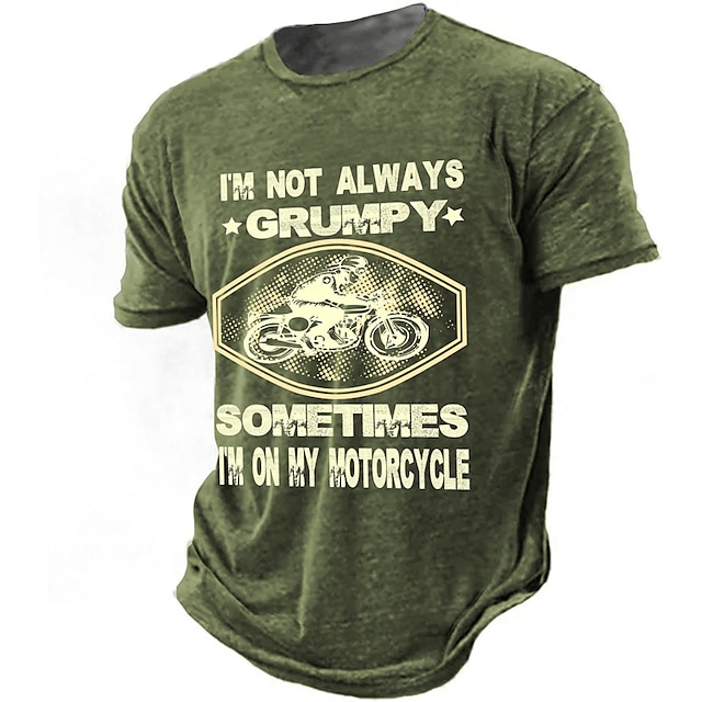  Pánské Grafika Motor Tričko Krátký rukáv tričko 3D tisk Tričkový Košile Denní Designové Retro Outdoorové sporty Dovolená Jdeme ven Hnědá Armádní zelená Tmavomodrá Jaro léto Oblečení S M L XL 2XL 3XL