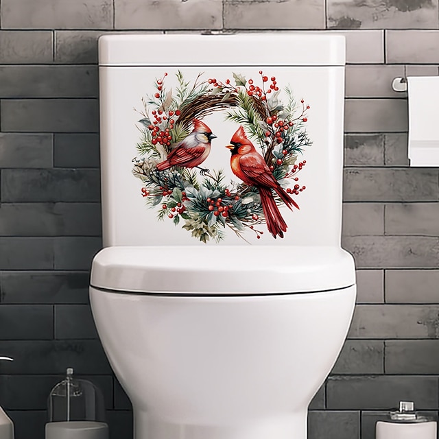  toalettklistremerker, dekorative veggdekorasjoner for fugler, dekorasjonsverktøy for baderom, som vil gi et snev av farge til badet ditt