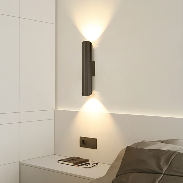  Aplic de perete cu led lampă de perete de interior 3000 k alb cald iluminat de perete modern sus în jos aplice decorative de perete pentru sufragerie 110-240v
