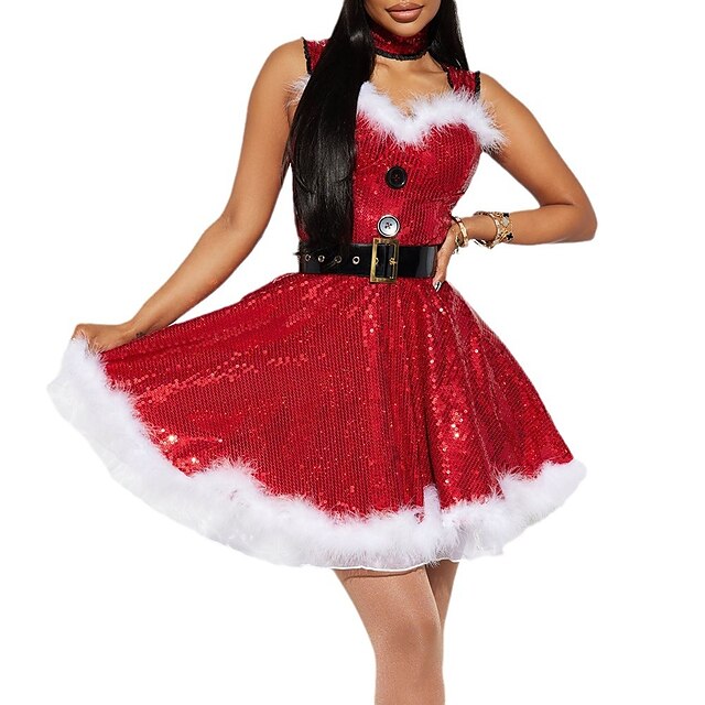 Santa Claus Mrs.Claus Dress Fancy Christmas Dress Sexy Christmas