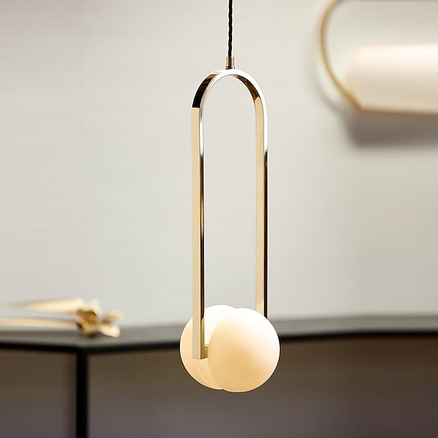  candelabru circular creativ nordic dublu cu abajur din sticlă albă lăptoasă corp de iluminat la modă decorarea casei lampă pandantiv folosită în dormitor, iluminat suspendat pentru vestiar 110-240v
