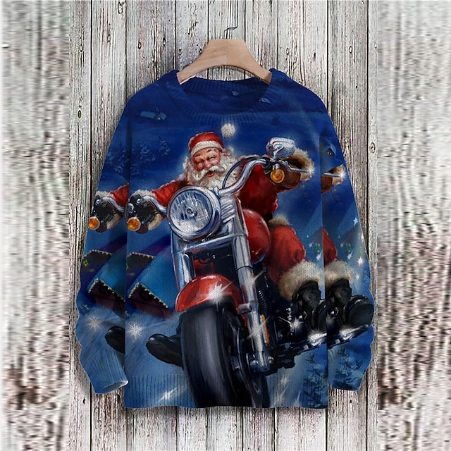 Noel Imprimé T-Shirt Homme Femme Grande Taille Manches Courtes 3D Le PèRe NoëL Imprimé Tee Shirt