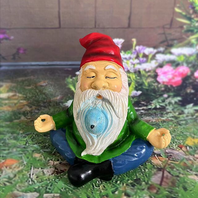 Zen Garden Gnome Indoor/Outdoor Statue Lawn Ornament, Full Color Finish