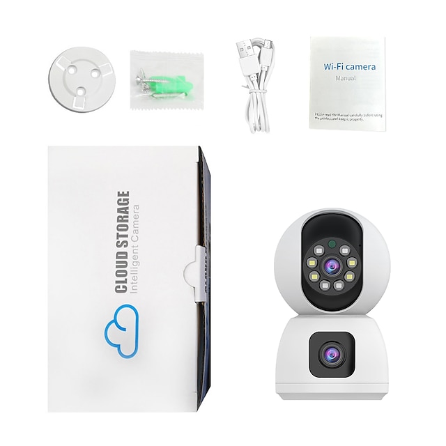  Dual Lens WiFi Camera Baby Monitor Smart Home Auto Tracking Indoor Home Security CCTV Video Surveillance