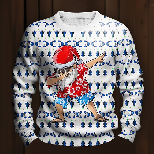 Pull de Noël pour Homme Bleu avec Renne et Étoile Nordique – Pulls de Noel