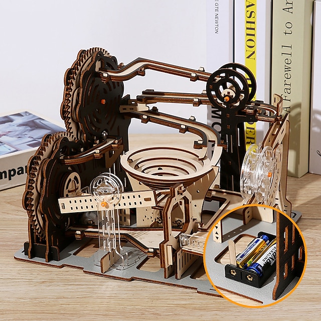  3D dřevěné puzzle mramorový běh sada kutilská mechanická dráha elektrická ruční model stavebnice stavebnice montáž hračka dárek pro dospívající dospělé