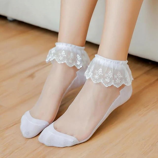 Women's Anckle Socks Low Cut Socks Wedding Work Holiday Lace Sexy Lolita Vintage Retro Cute 1 Pair 7