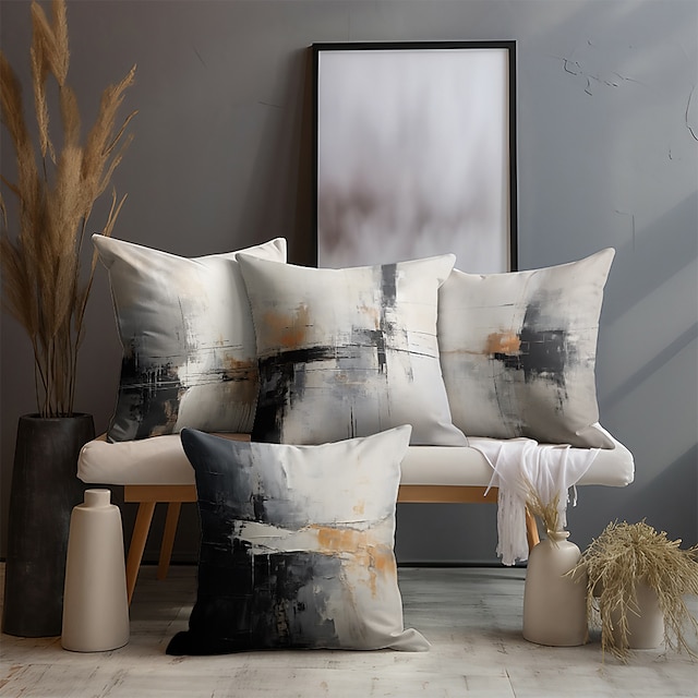  Housse de coussin double face motif marbre, taie d'oreiller carrée décorative douce, pour chambre à coucher, salon, canapé, chaise, 1 pièce