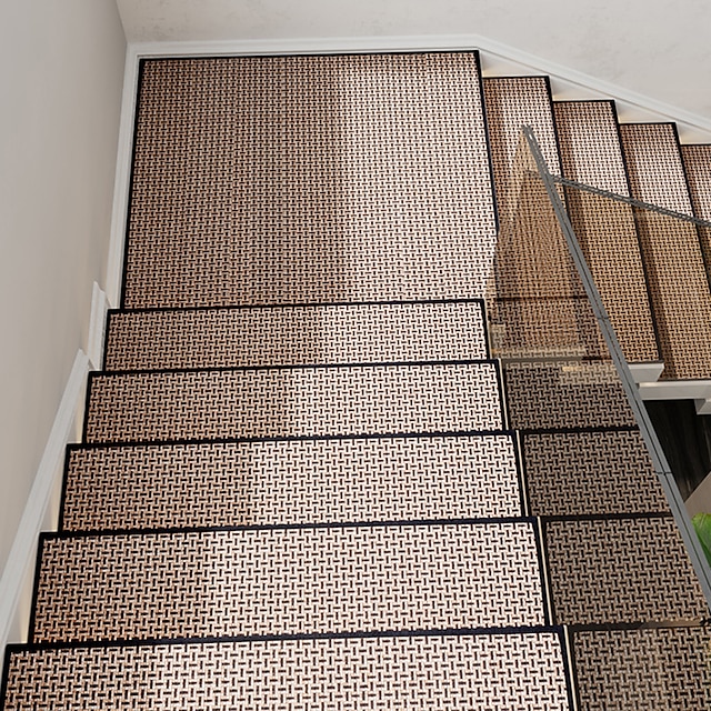  Tapis de marche d'escalier tapis géométrique antidérapant tapis de sécurité antidérapant tapis d'intérieur antidérapant pour enfants, personnes âgées et animaux de compagnie