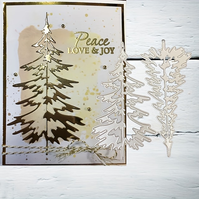  قطعة واحدة من قوالب القطع المعدنية لعيد الميلاد المجيد استنسل شجرة ندفة الثلج سجل القصاصات الورقية عملية النقش لصنع البطاقات سكرابوكينغ بطاقات ذاتية الصنع ألبوم الصور ديكورات يدوية