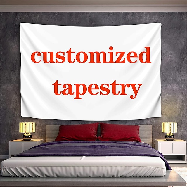  Customized Hanging Tapestry with Your Photo Wall Art Mural Decor Photograph Backdrop Home Bedroom Living Room Decoration (suggest photo definition 3Mo or above) Personalized Valentine Gift