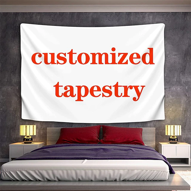 Customized Hanging Tapestry with Your Photo Wall Art Mural Decor Photograph Backdrop Home Bedroom Living Room Decoration (suggest photo definition 3Mo or above) Personalized Valentine Gift 15