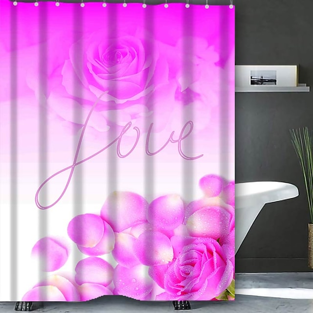 Valentine's Day Bathroom Deco 4 Pcs Shower Curtain Set Bathroom Sets